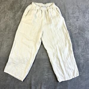 Flax by Jeanne Engelhart Pants Women's Sm Linen Wide Leg Hippie Barn